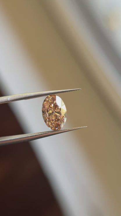 2.97ct Oval Old Mine Cut C3 Peachy VS1
