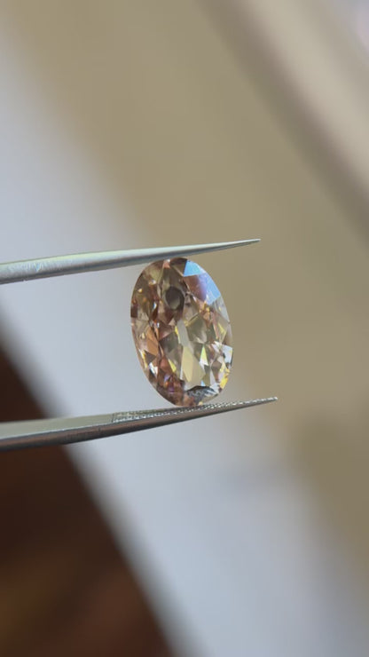 5.46ct Oval Old Mine Cut VVS2 C4/Fancy Brown