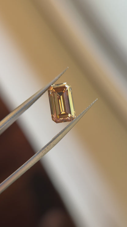 4.02ct Emerald Stepcut Cut C4 (Fancy Brown)