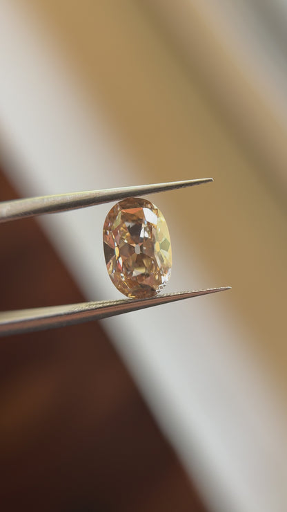 2.87ct Oval Old Mine Cut C3 VS1